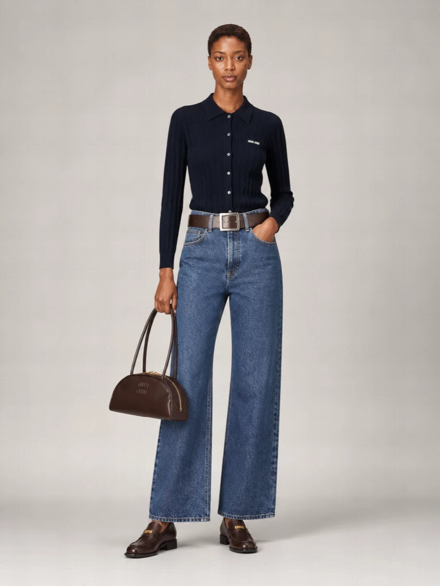 Miu Miu Denim High-Rise Straight-Leg Jeans