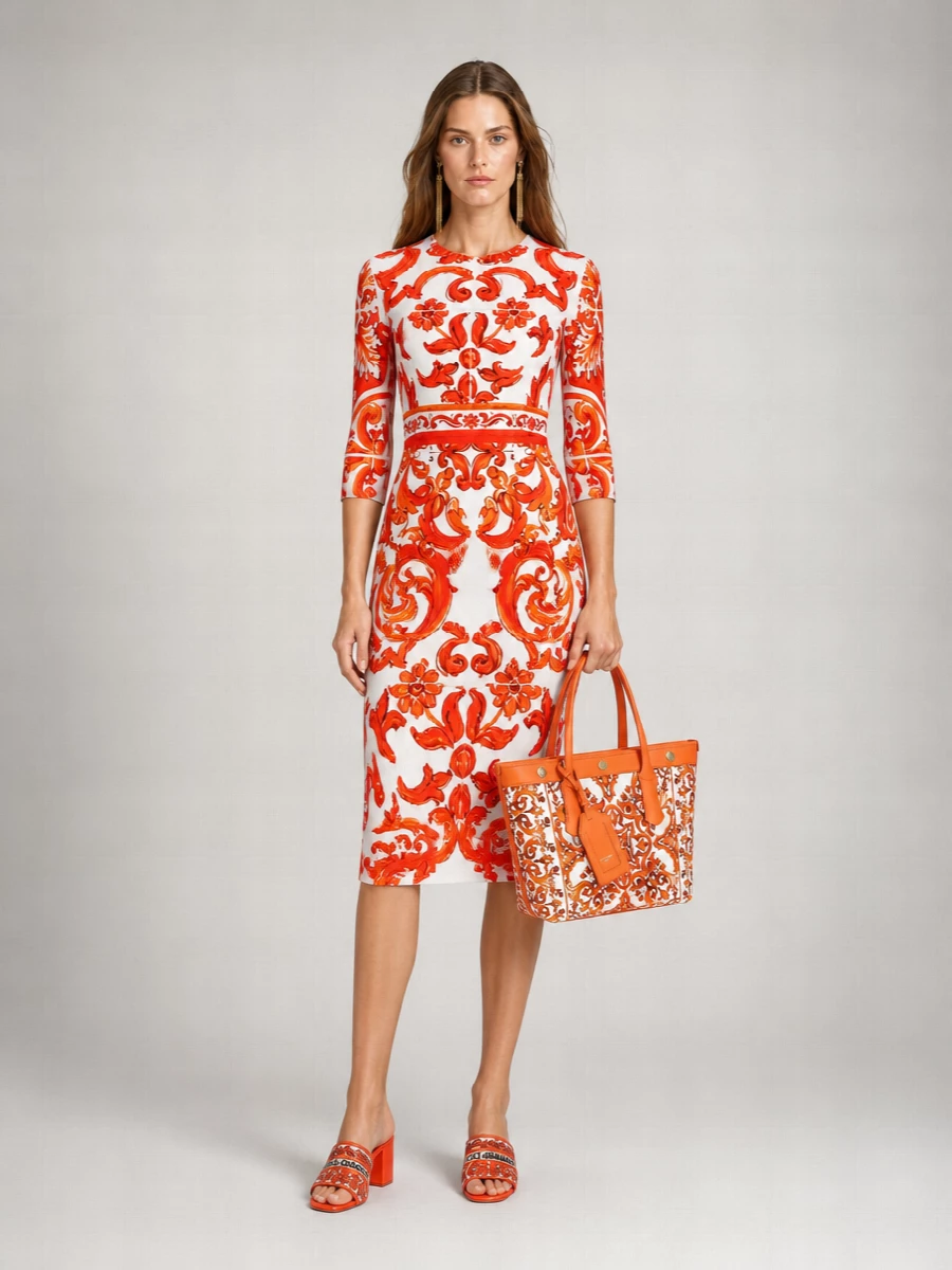 Dolce&Gabbana silk printed midi dress