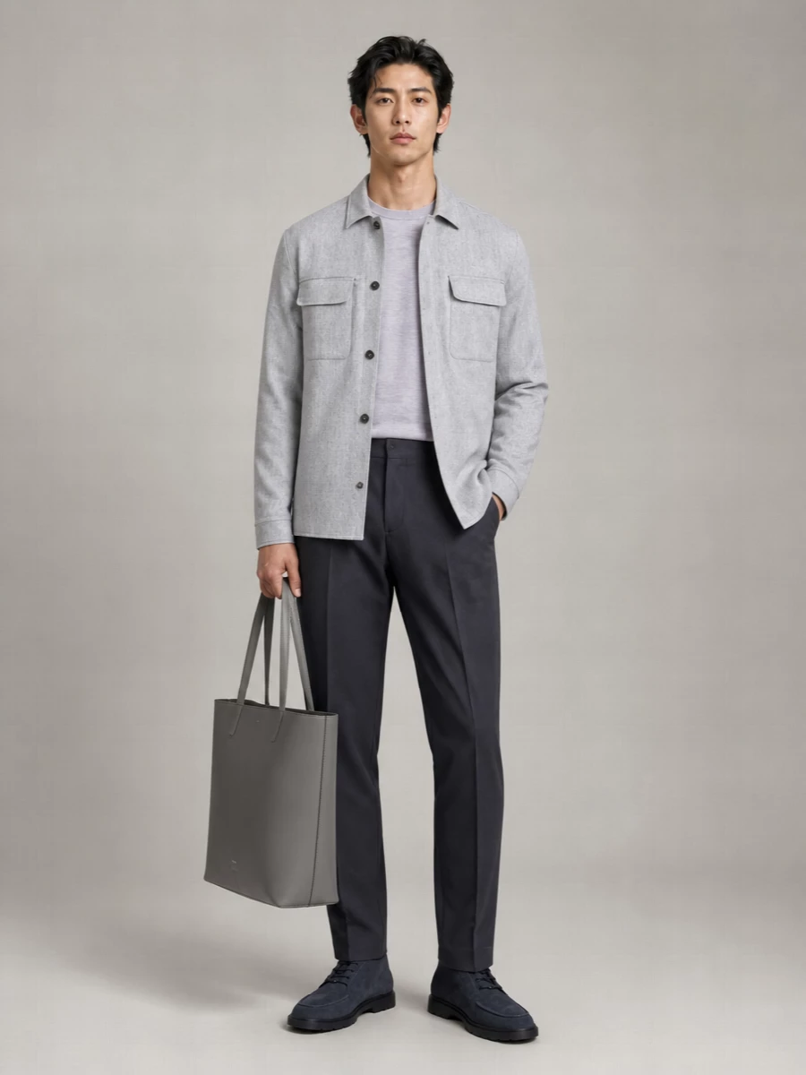 Eleventy Wool Cashmere Shirt Jacket