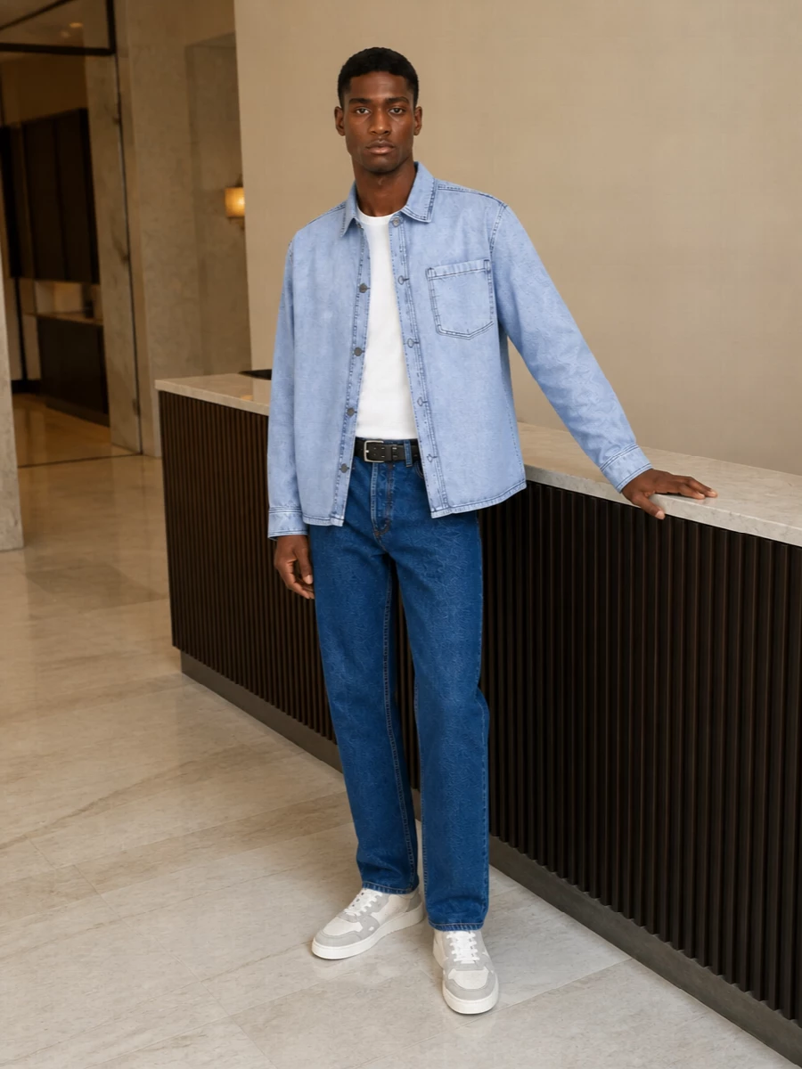 Les deux denim overshirt apc jeans outfit