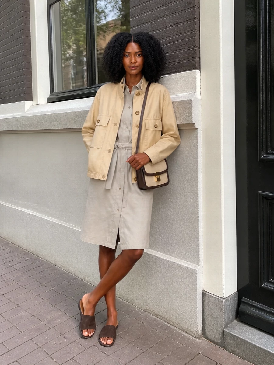 Apc safari shirt dress woolrich field jacket