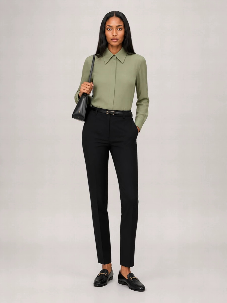 Ami Paris Virgin Wool Slim-Fit Trousers