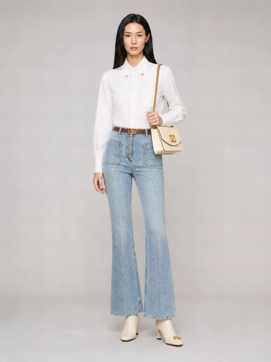 Valentino Garavani Denim High-Rise Straight-Leg Jeans