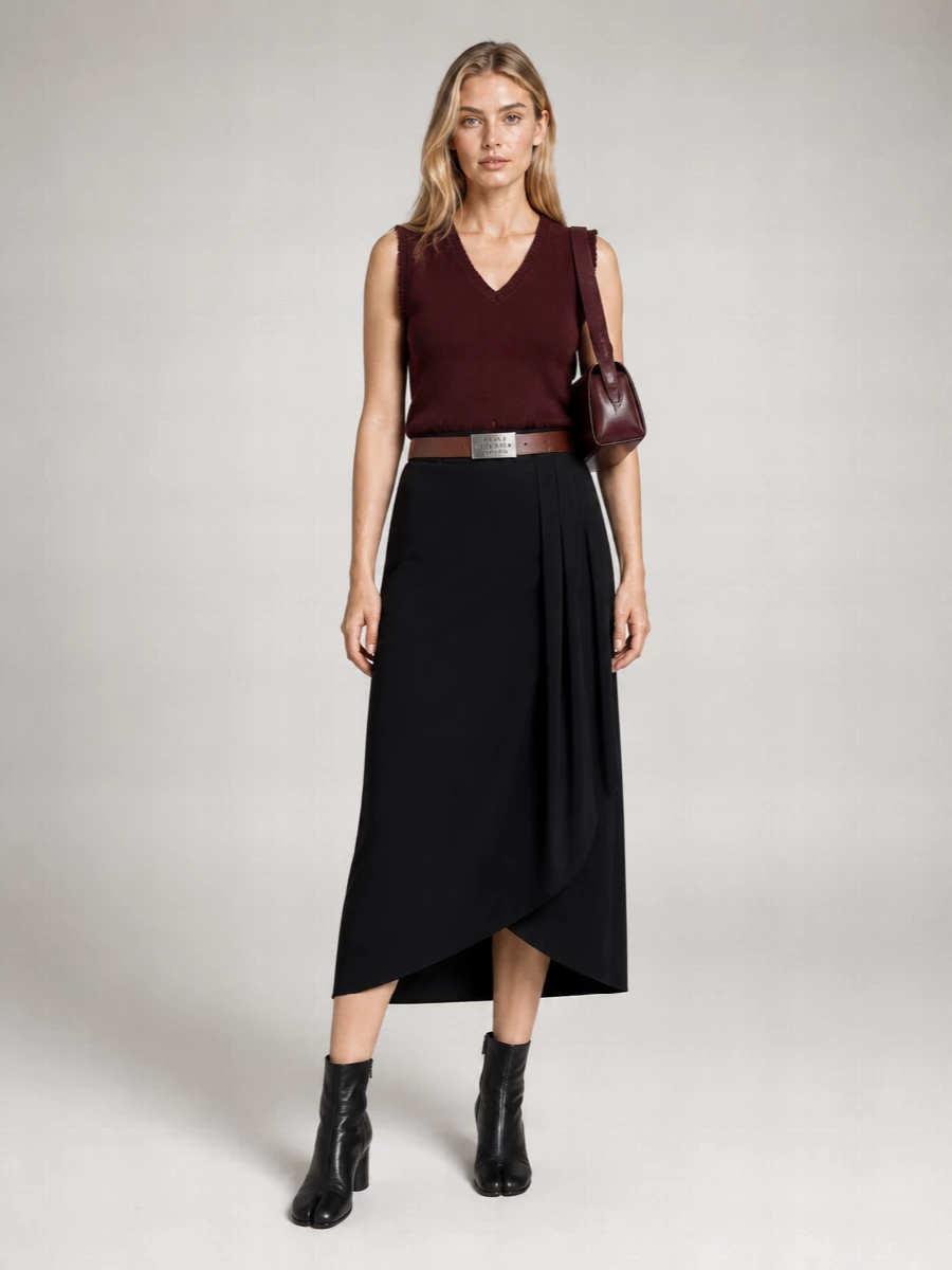 Maison Margiela Wool Distressed V-Neck Sleeveless Jumper