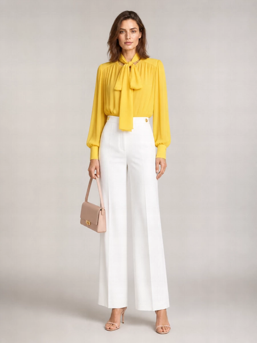 Elisabetta Franchi Silk Long-Sleeve Blouse