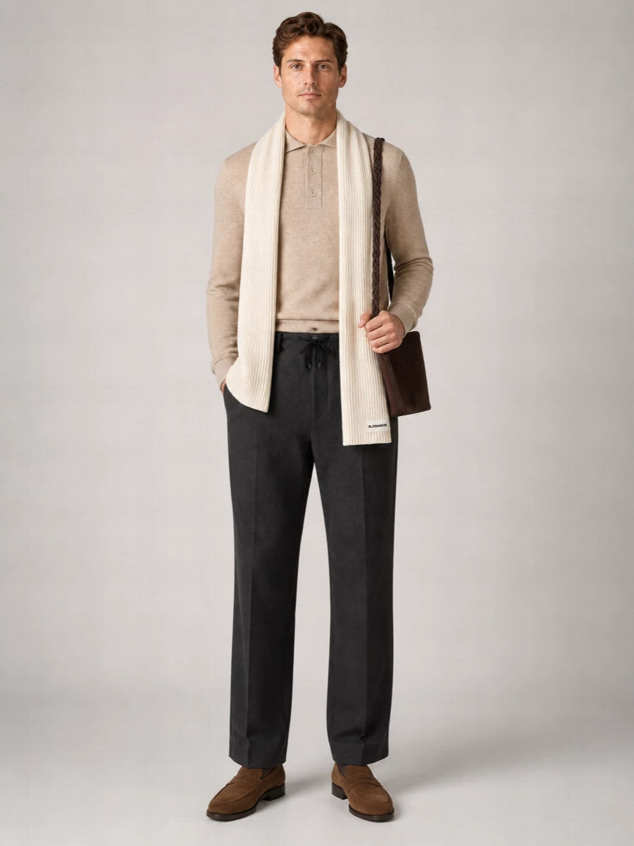 Zanone Cashmere Wool Long-Sleeve Polo Shirt