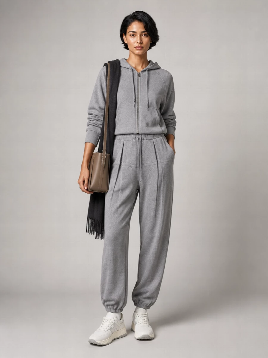 Sportmax Jersey Zip-Up Drawstring Hoodie