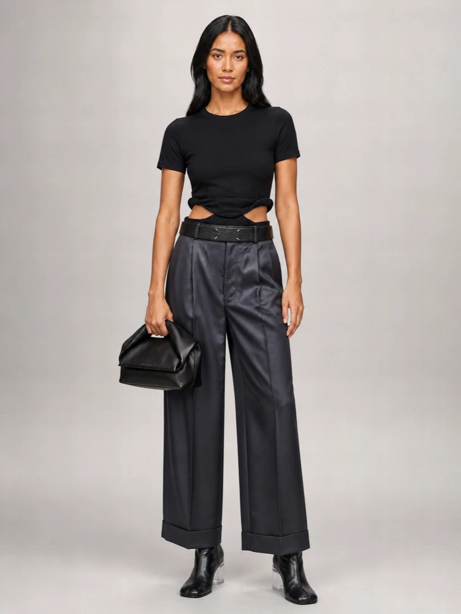 Junya Watanabe Nylon Sculptural Cutout Short-Sleeve T-Shirt