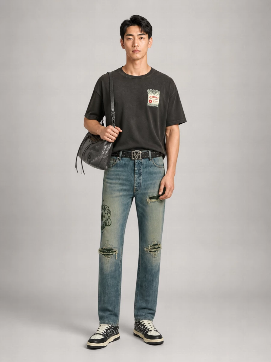 Amiri Denim Straight-Leg Jeans