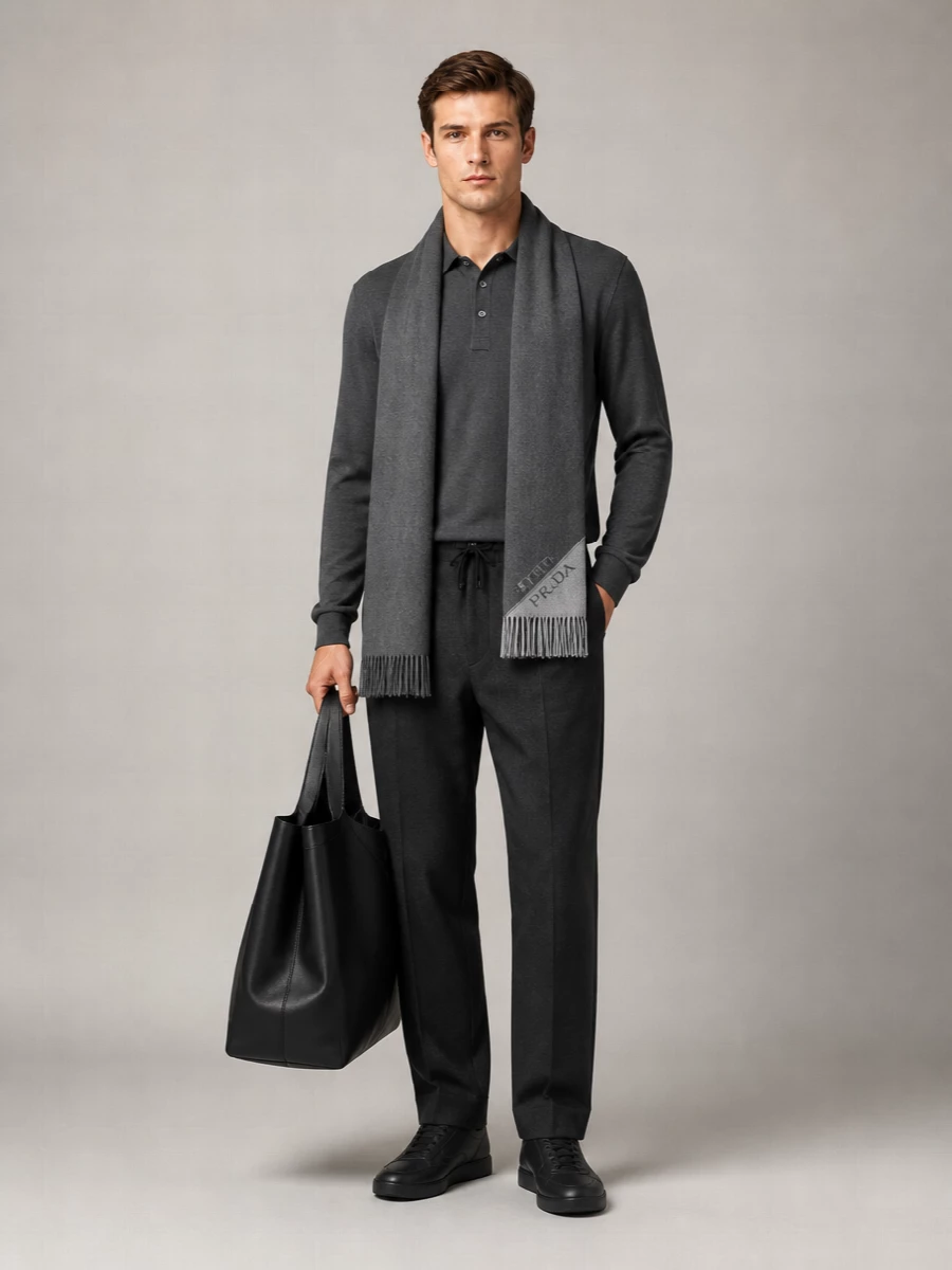 The Row Wool Silk Knit Polo Shirt