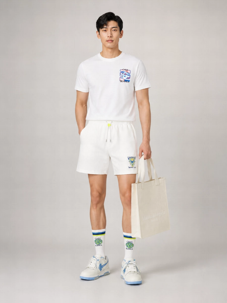 Casablanca Ribbed Crewneck Short-Sleeve T-Shirt
