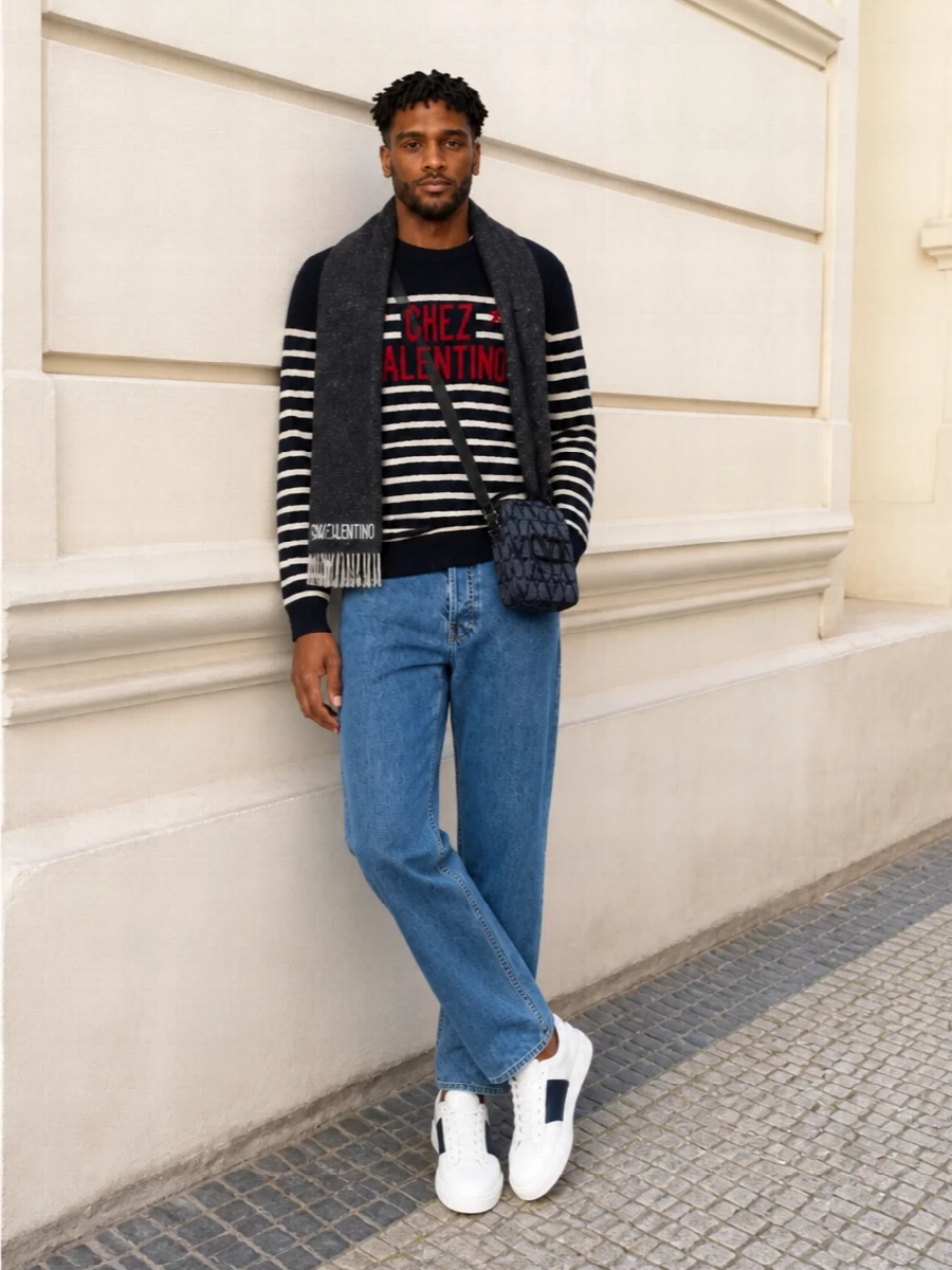 Valentino chez valentino sweater denim sneakers