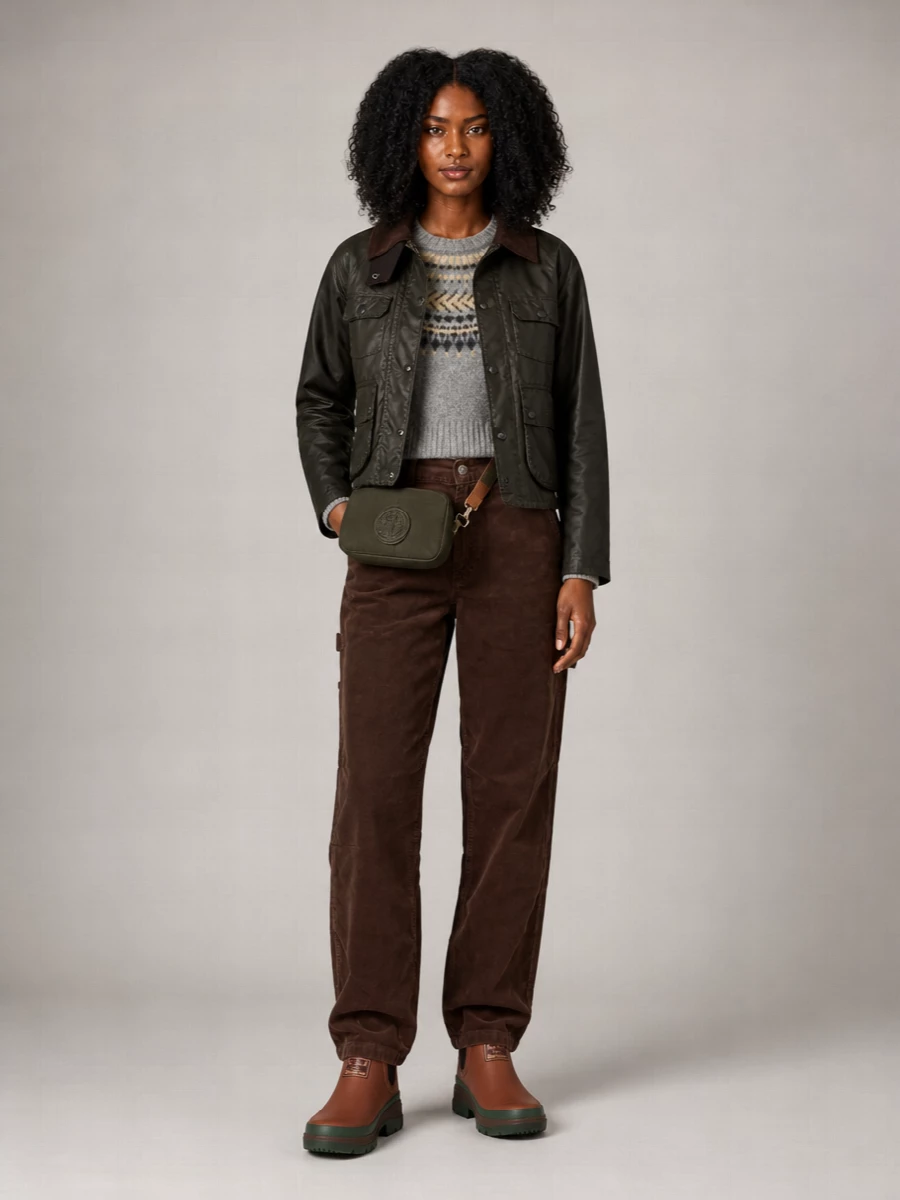 Barbour waxed cotton single-breasted coat