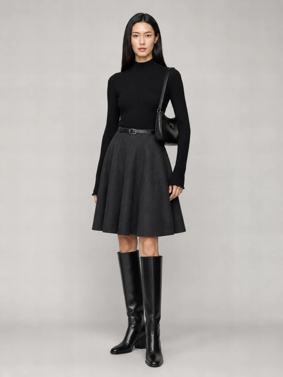 Prada Wool A-Line Skirt