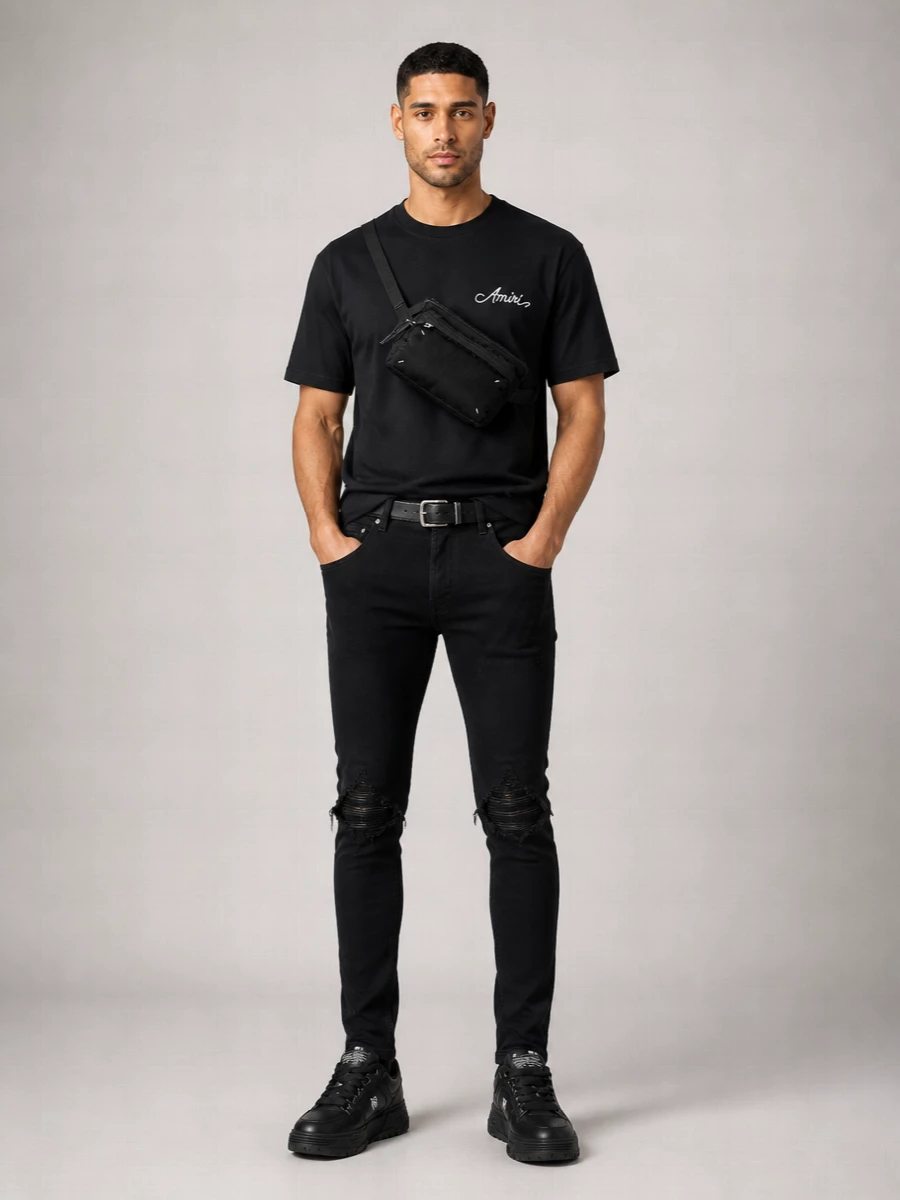 Amiri Denim Mx1 Slim-Fit Distressed Jeans