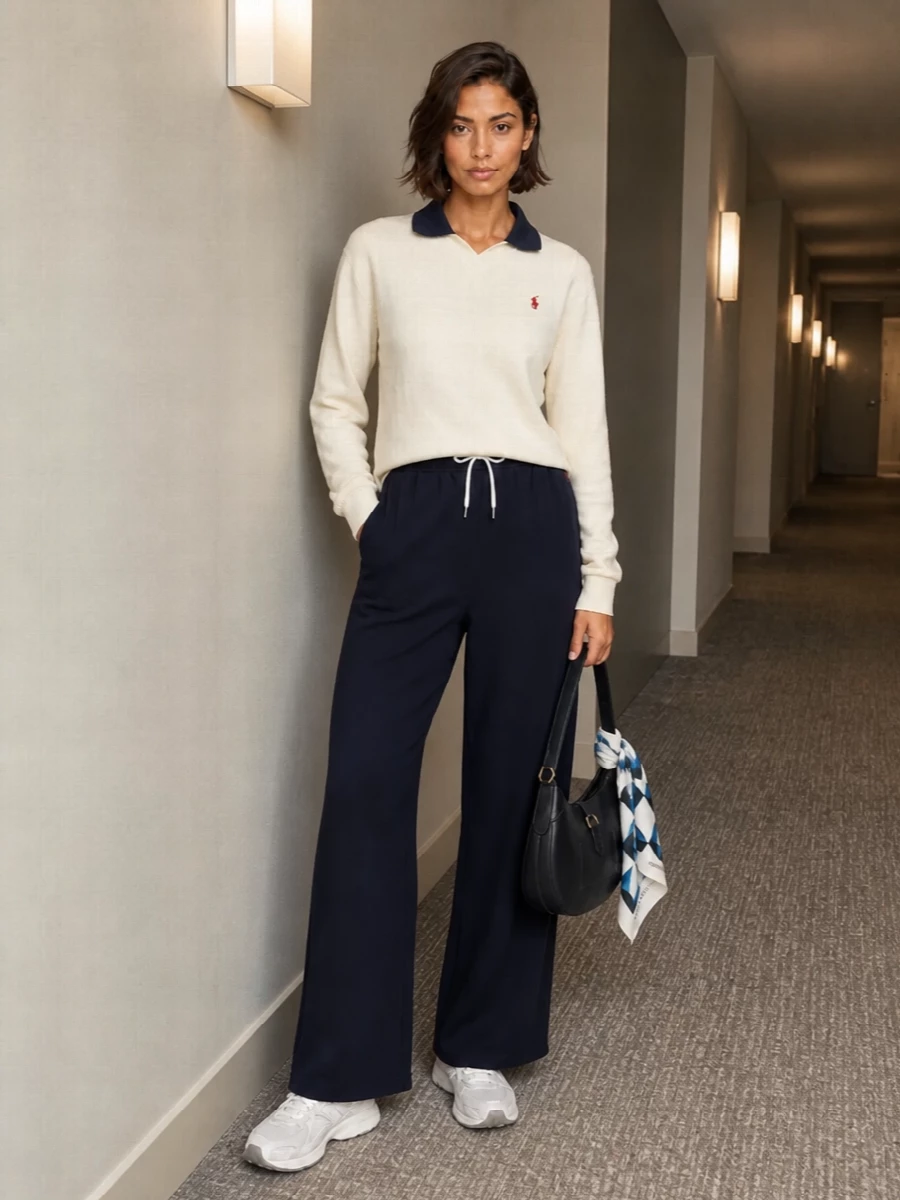 Polo ralph lauren navy lounge pants cream polo knit