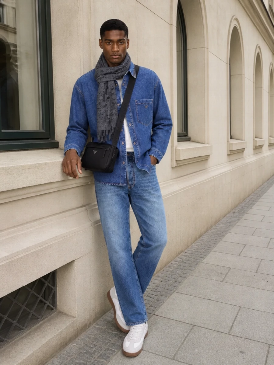 Emporio armani double denim axel arigato sneakers