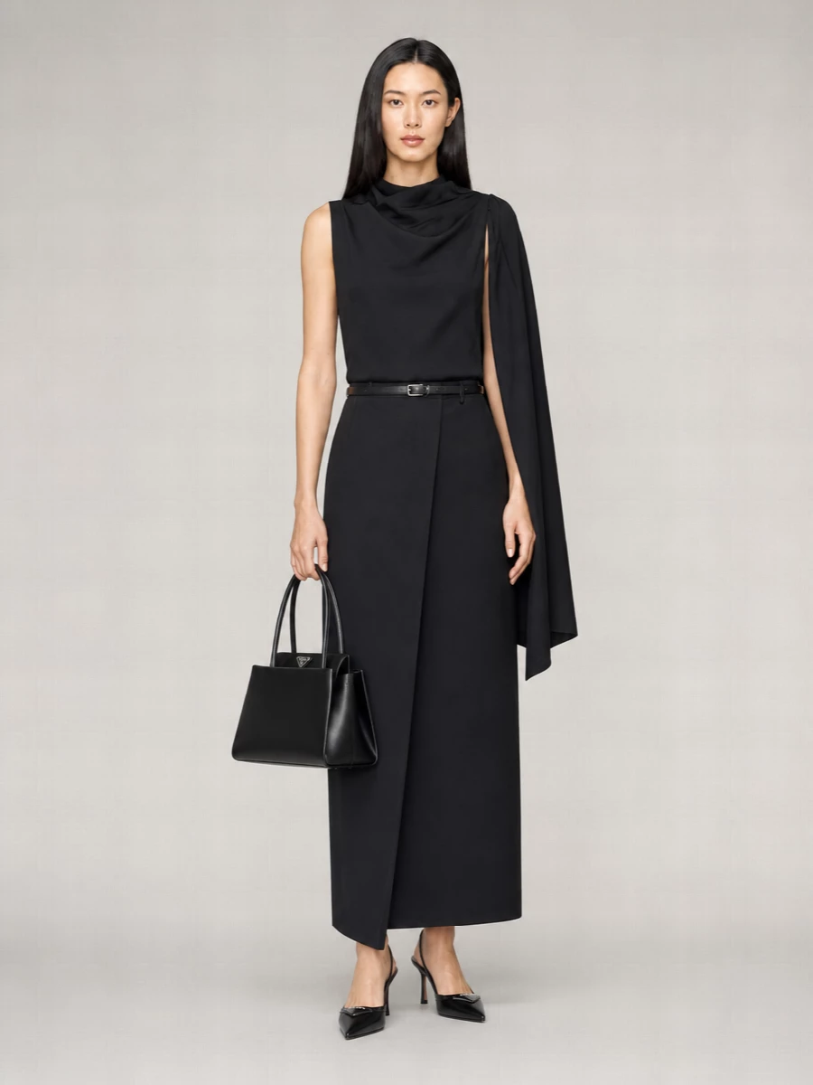 Magda Butrym Wool Maxi Tailored Skirt