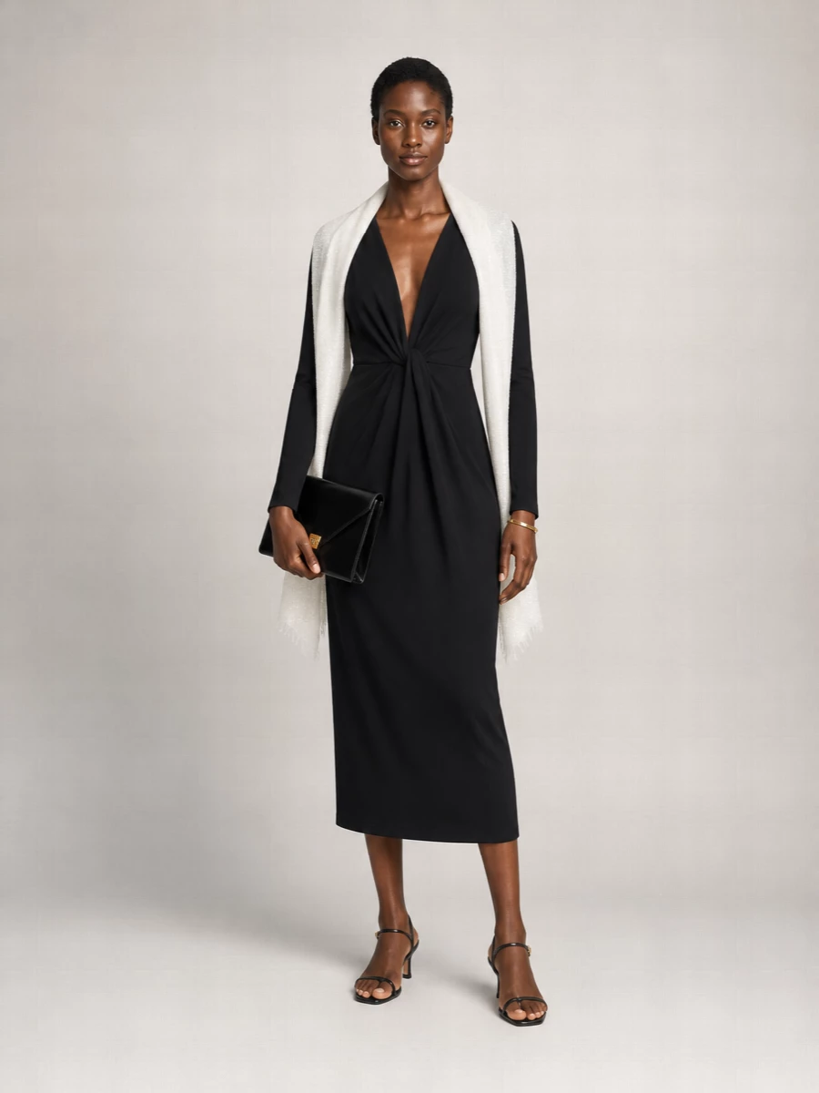 Emporio Armani V-Neck Midi Dress
