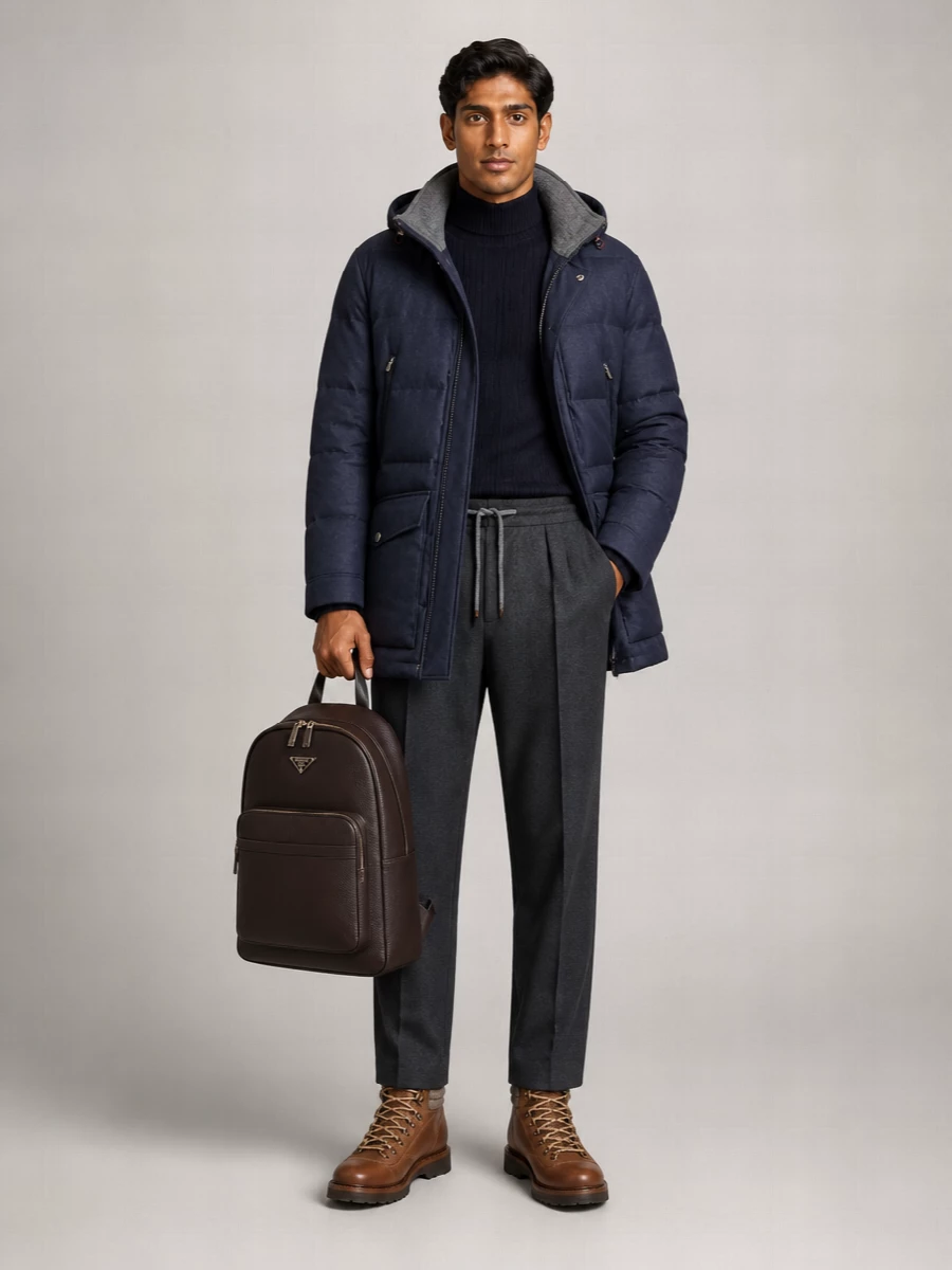 Brunello Cucinelli Wool Down Hooded Padded Parka