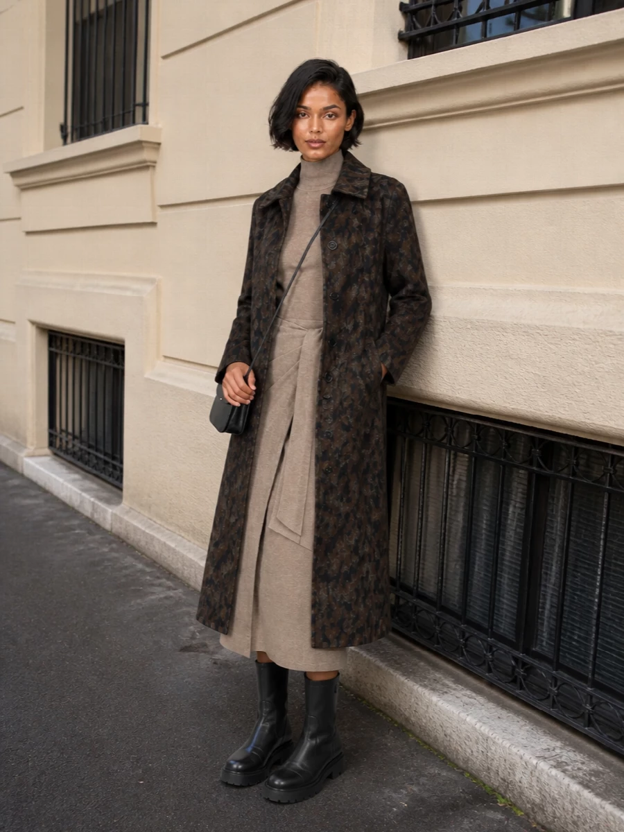 Lardini coat max mara knit dress black boots