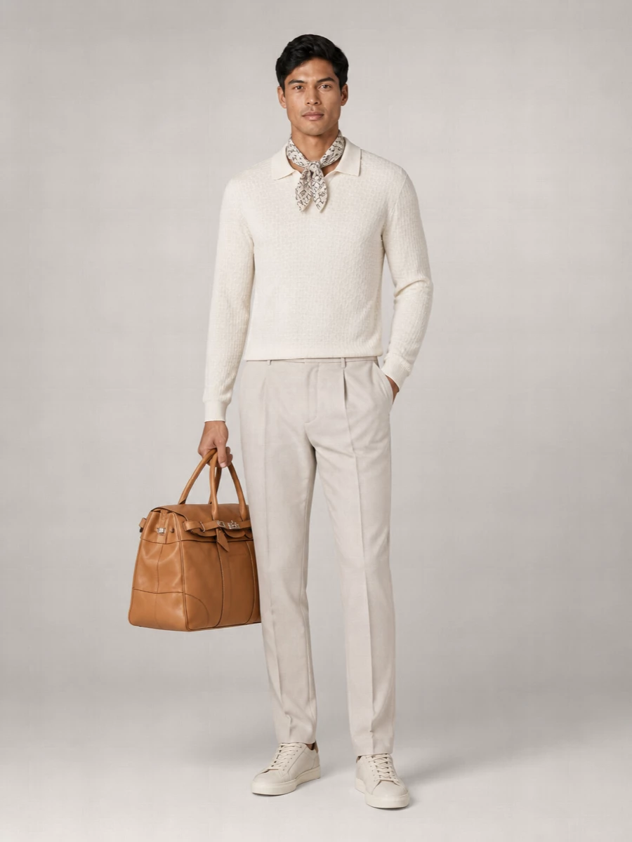 Boss Silk Ribbed V-Neck Sweater