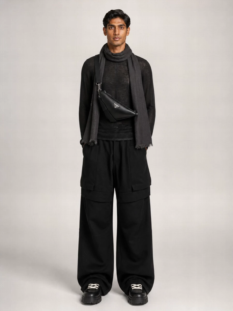 Rick Owens Virgin Wool Ribbed Crew Neck Sweater