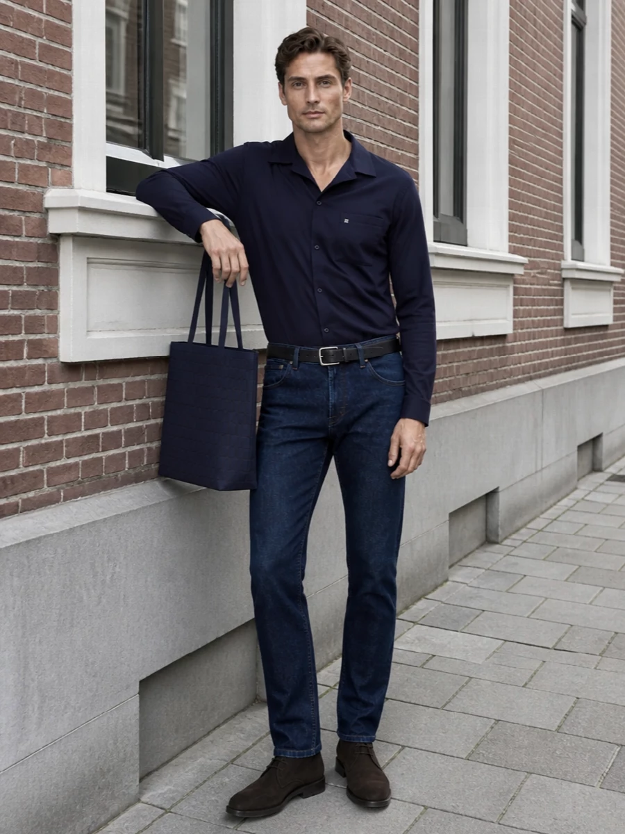 Tagliatore navy shirt pt torino dark denim