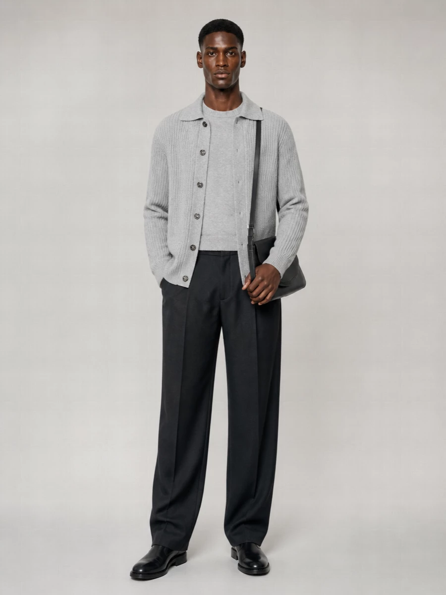 Lardini Cashmere Wool Buttoned Knit Cardigan