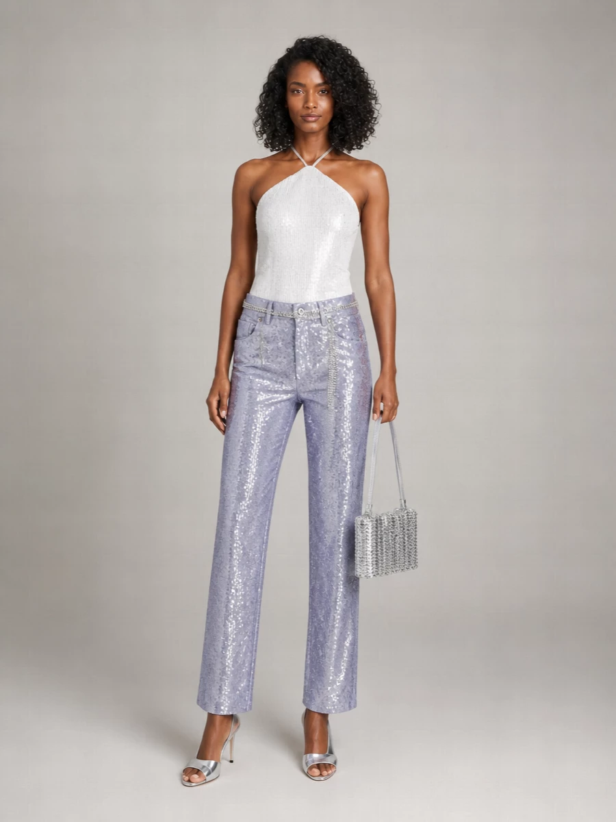 Parosh Denim Straight-Leg Trousers