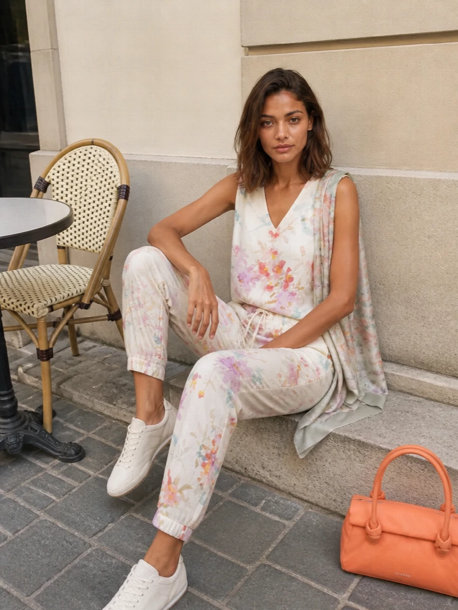 Herno floral joggers camisole toteme sneakers