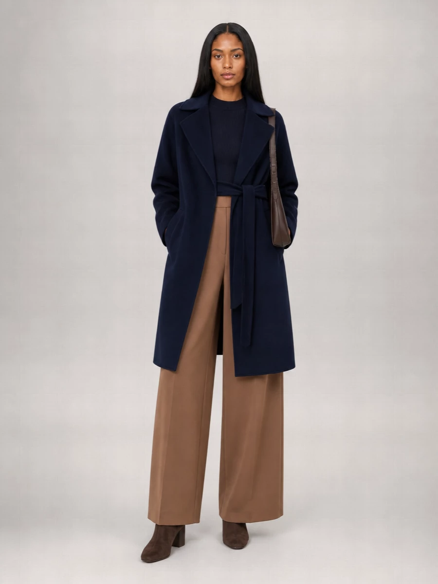 Weekend Max Mara Virgin Wool Belted Long Coat