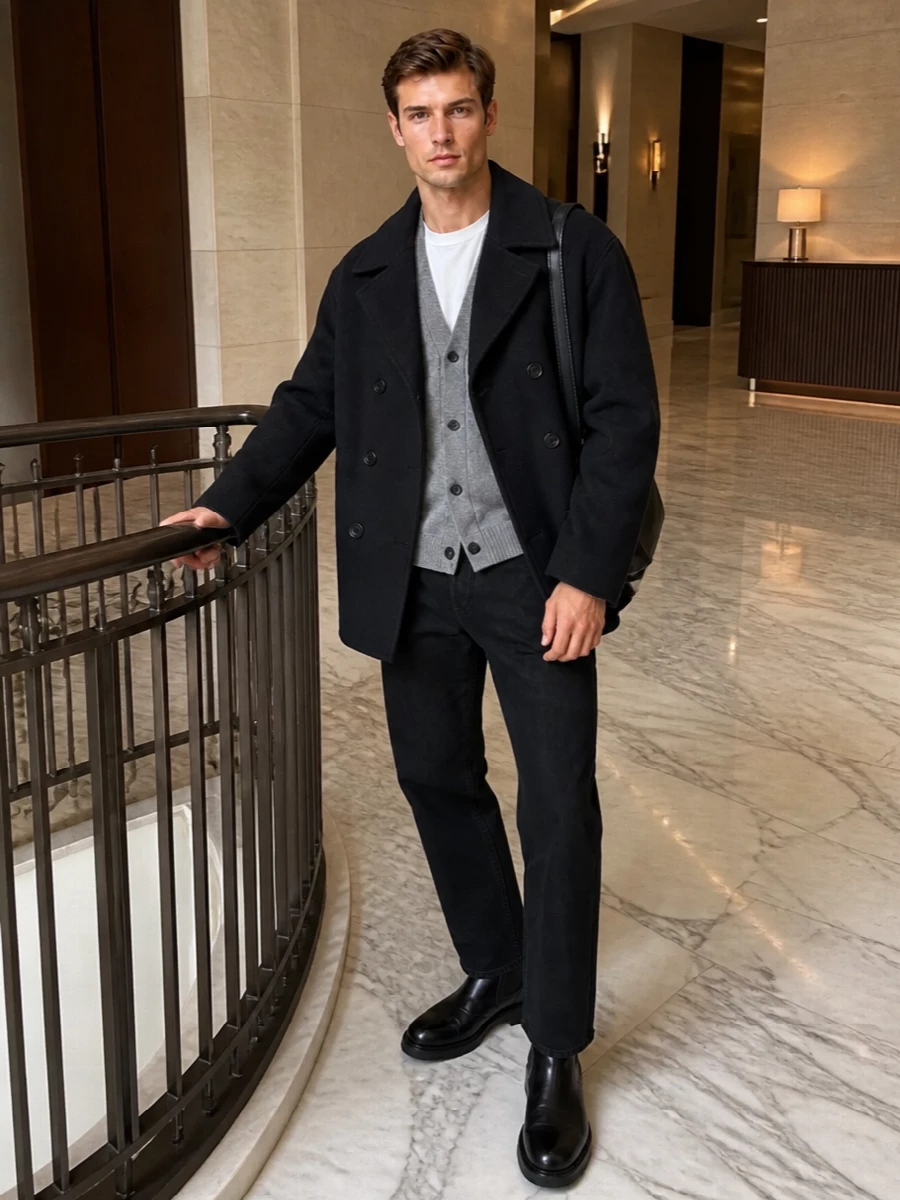 Acne studios peacoat black jeans chelsea boots