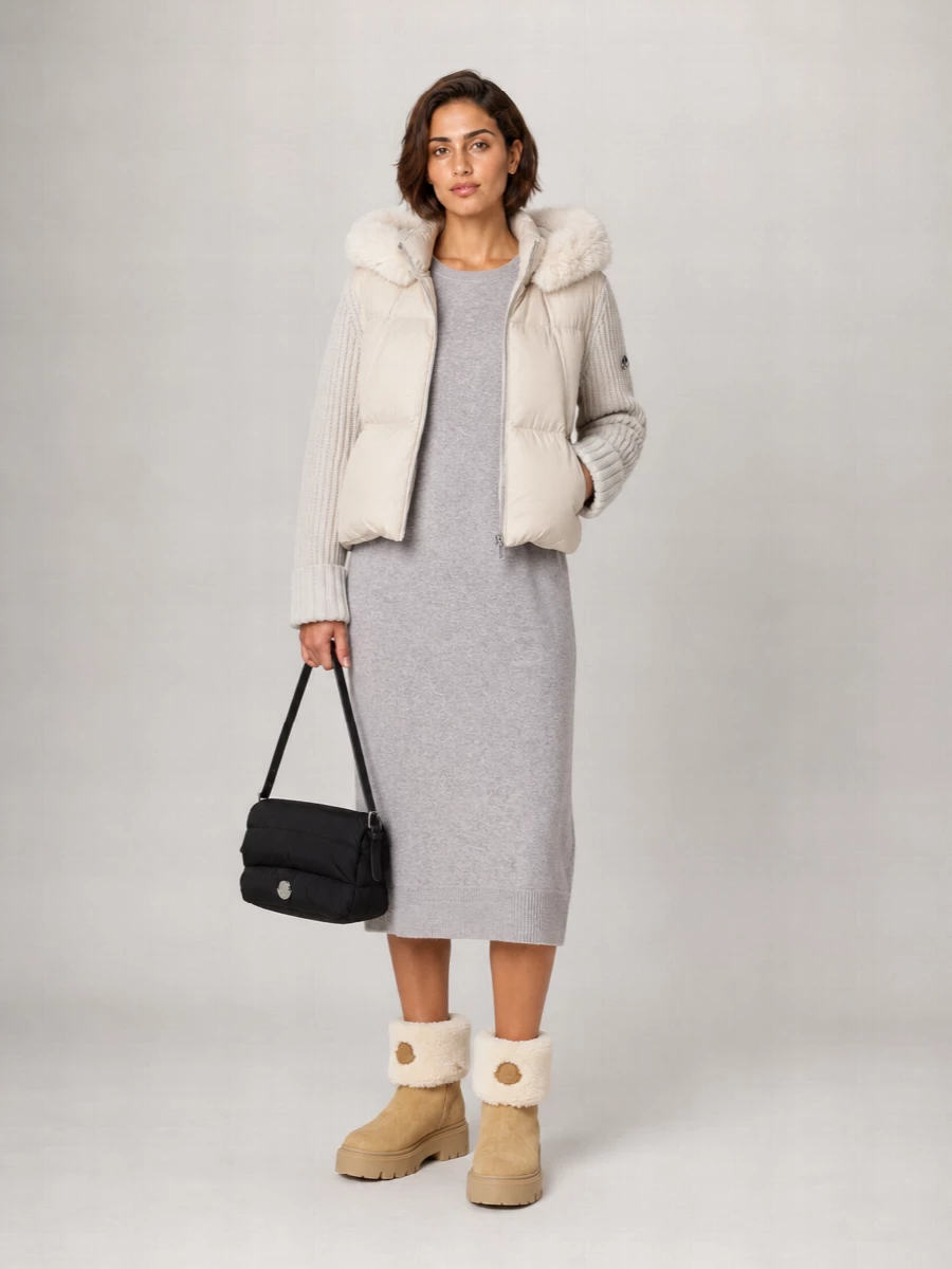 Moncler Shearling And Leather Ankle Boots