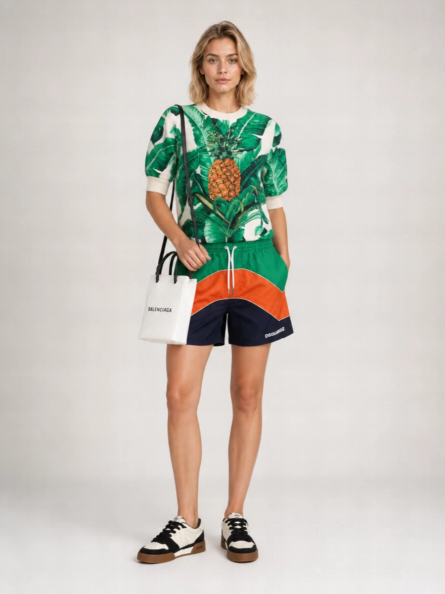 Dsquared2 Logo-Print Knee-Length Swim Shorts