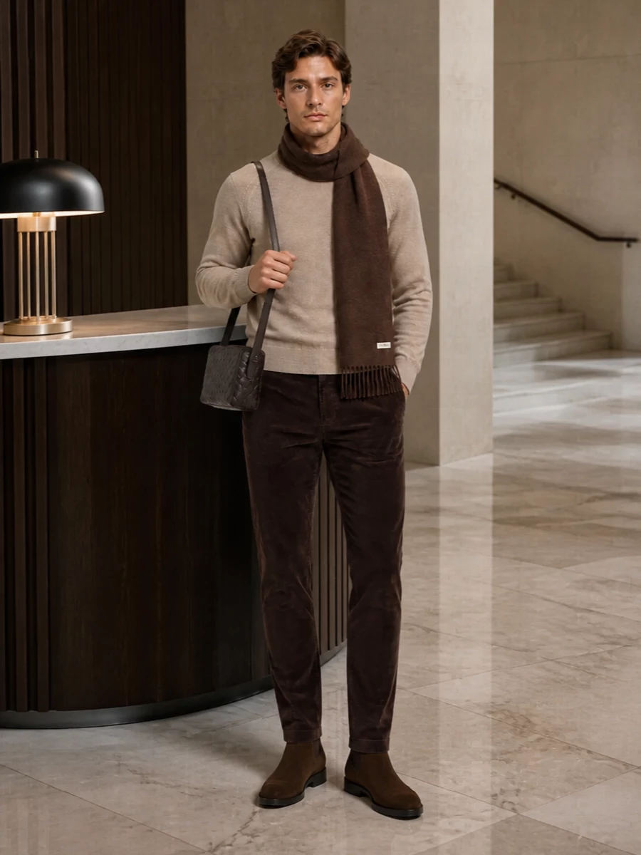 Jacob cohen corduroy trousers beige sweater