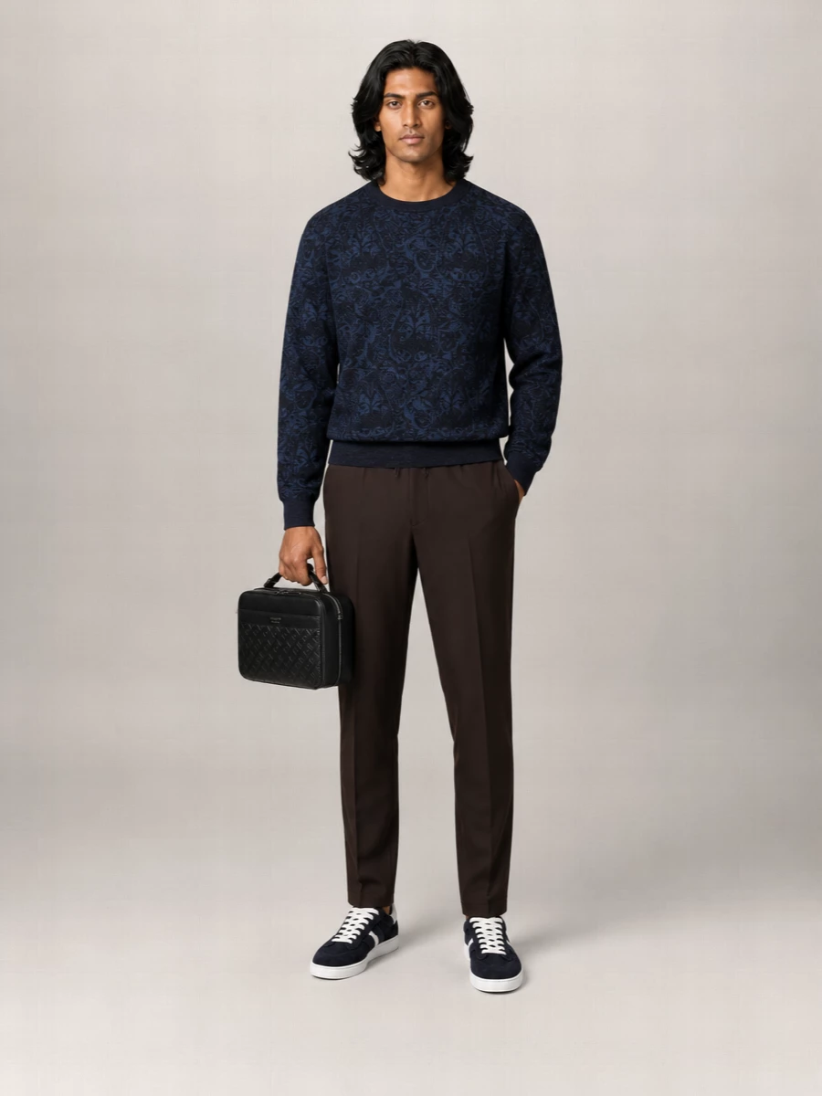 Etro Ribbed Paisley Crewneck Sweatshirt
