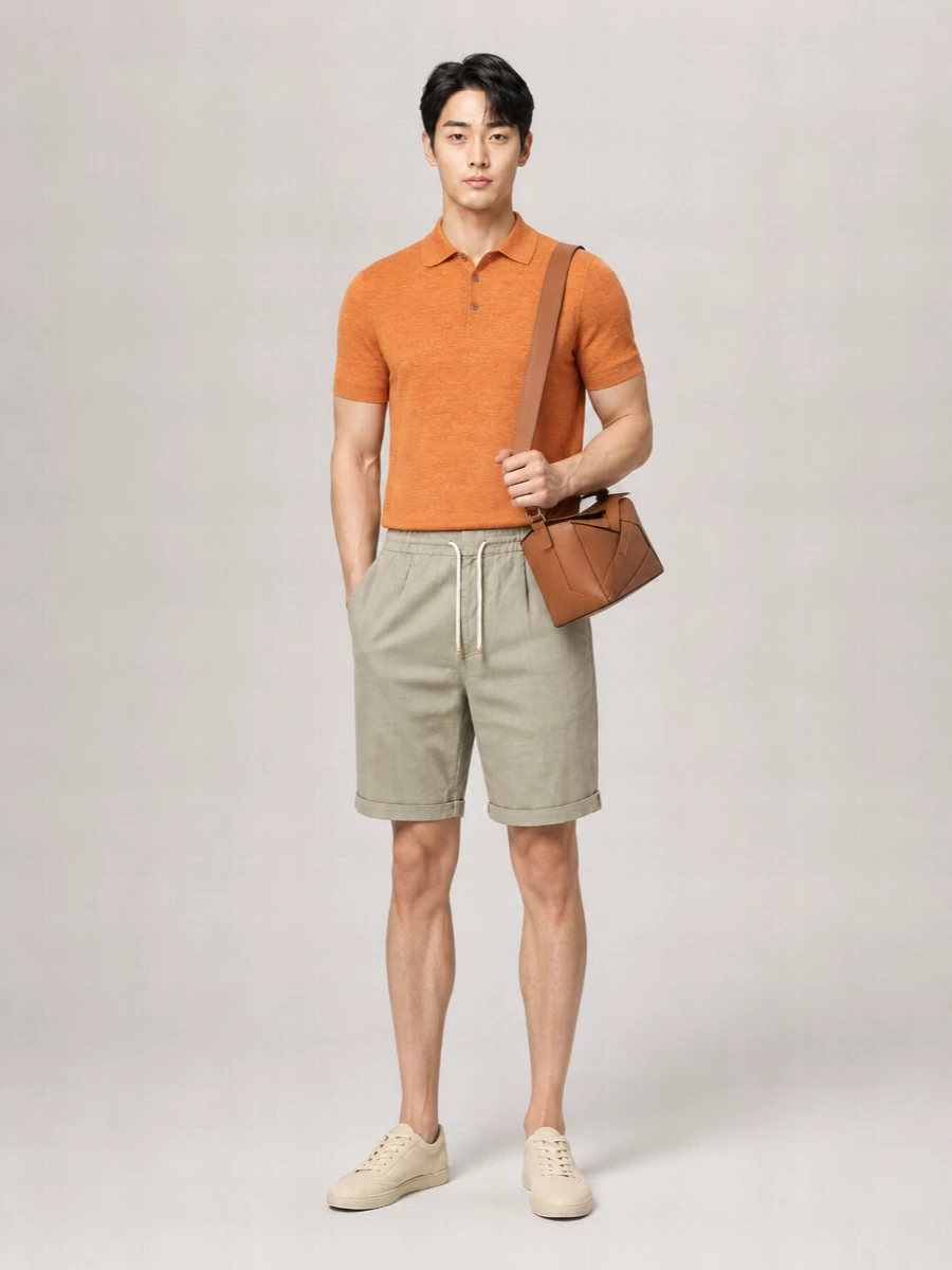 Brunello Cucinelli Linen Cotton Polo Shirt