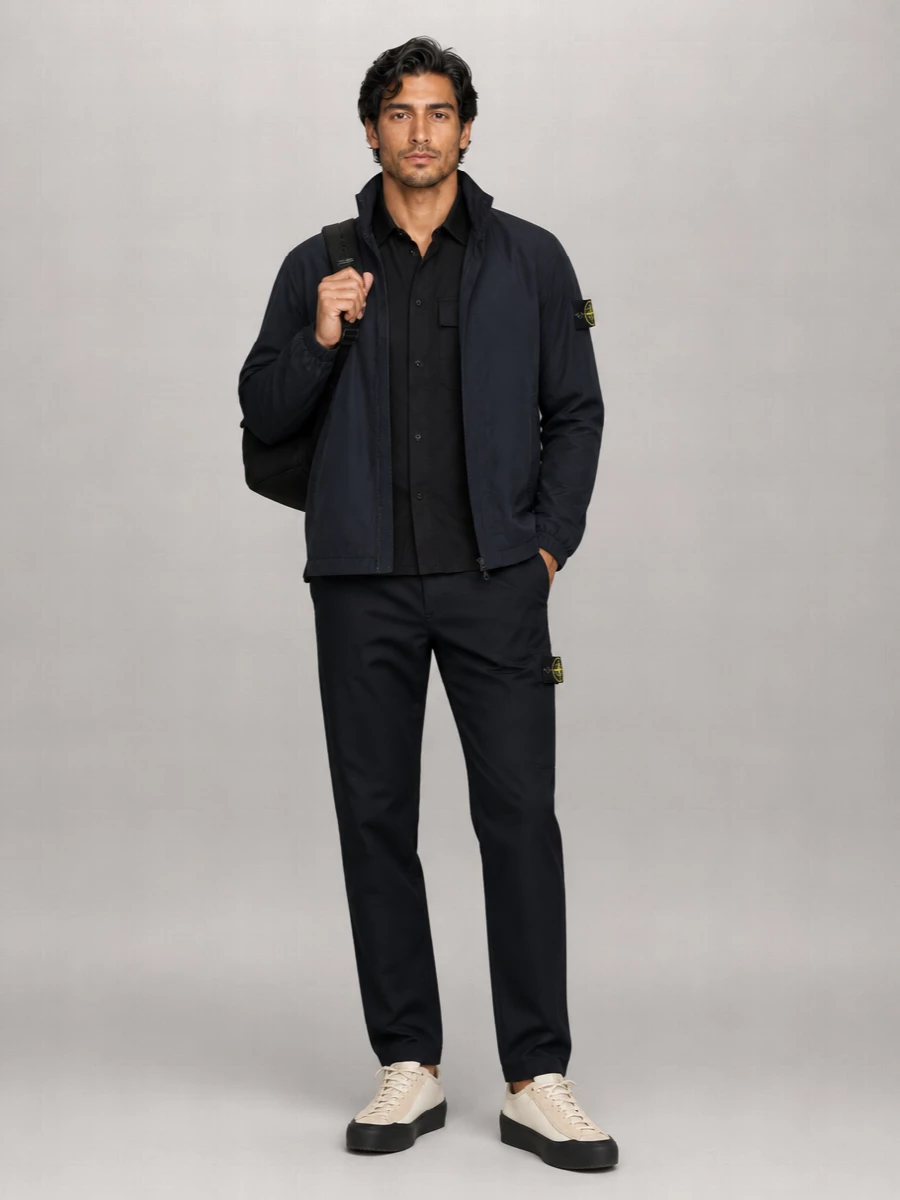 Stone Island Polyester High Collar Windbreaker Jacket