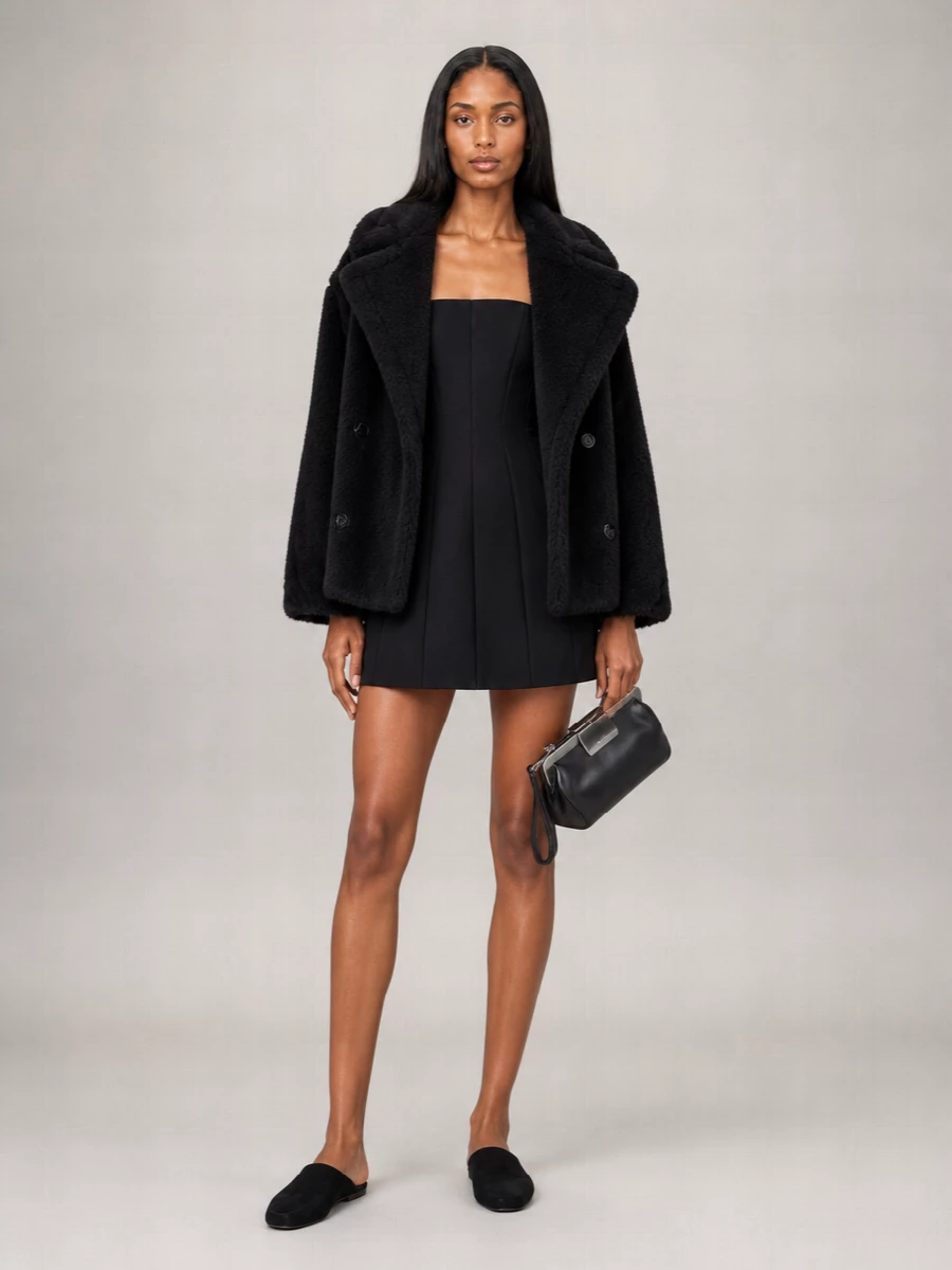Max Mara Silk-Blend Double-Breasted Short Coat