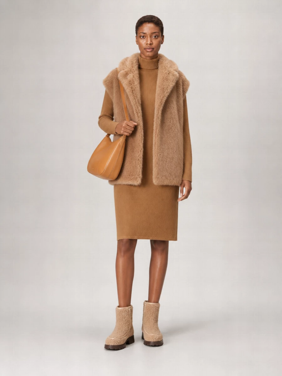 Herno faux fur lapel collar coat