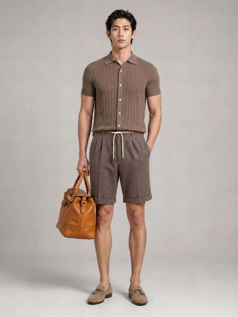 Brunello Cucinelli Linen Wool Bermuda Shorts