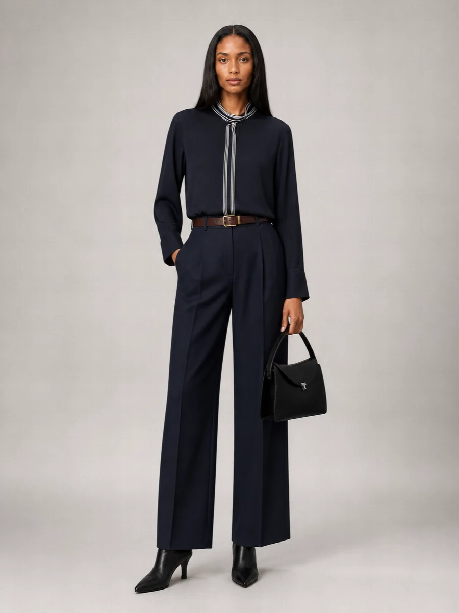 Semicouture Cashmere Wide-Leg Trousers