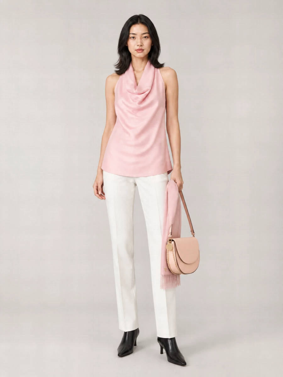 Stella Mccartney Satin Halterneck Blouse