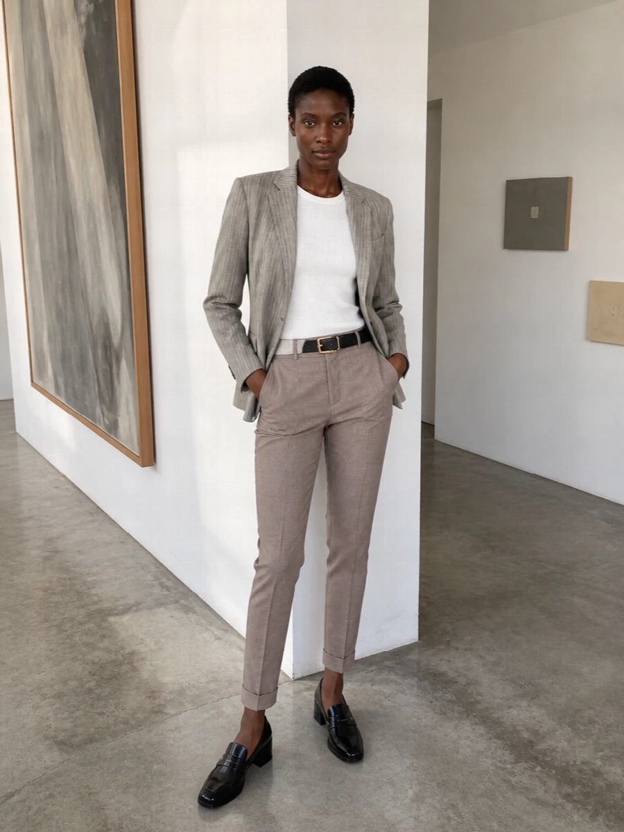 Paul smith blazer taupe trousers outfit
