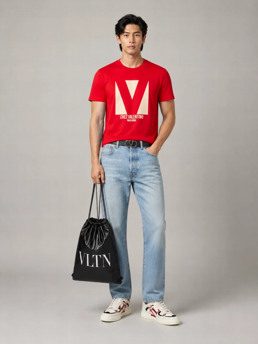 Valentino Garavani Cotton Logo Print Short Sleeve T-Shirt