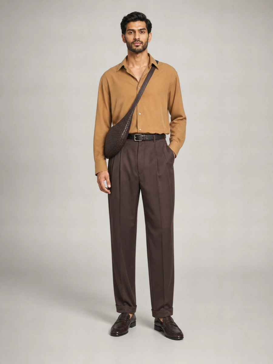 Saint Laurent Silk High-Rise Regular-Fit Pleated Tailored Trousers