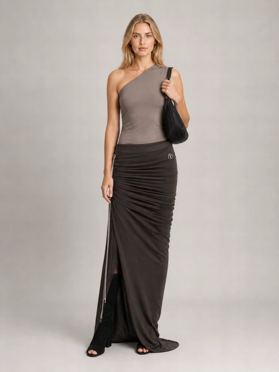 Rick Owens Cotton Asymmetric Skirt