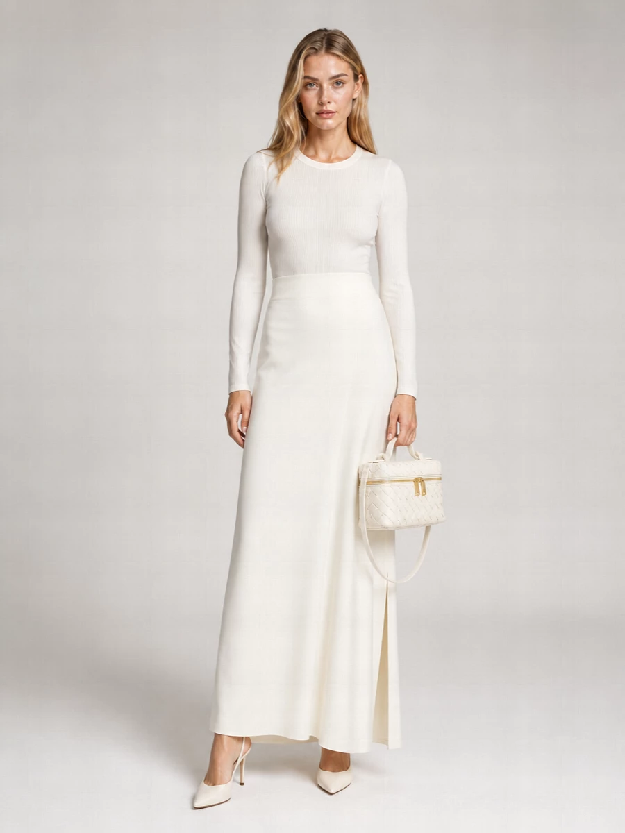 Brunello Cucinelli Satin Maxi Skirt
