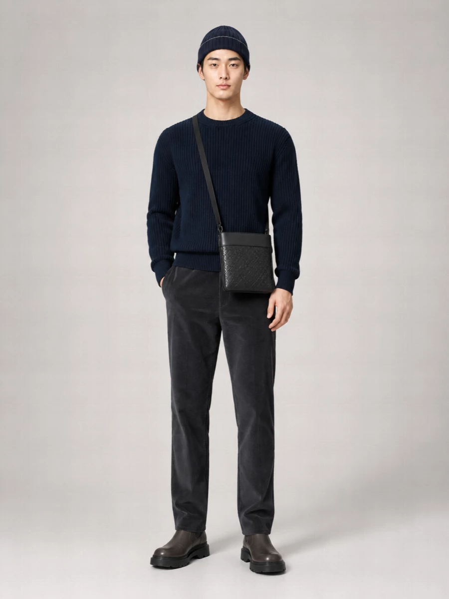 Ferragamo Leather Monogram Crossbody Bag